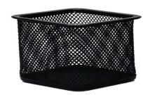 Opakowanie Pojemnik na spinacze Q-Connect metalowy kwadrat czarny