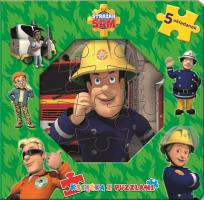 Okładka książki Strażak Sam.Książka z PUZZLAMI