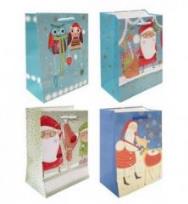 Opakowanie Torebki prezentowe 25x33 12szt Mikołaj