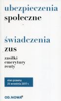 Okładka książki Ubezpieczenia społeczne świadczenia ZUS zasiłki emerytury renty