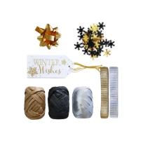 Opakowanie Zestaw do pakowania prezentów złoto-czarny