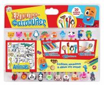Opakowanie Zestaw kredek i gumek do mazania Zwierzęta