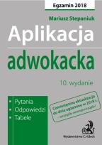 Okładka książki Aplikacja adwokacka Pytania odpowiedzi tabele