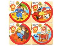 Opakowanie Drewniane układanka okrągła Piraci