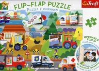 Opakowanie Flip-Flap Puzzle z okienkiem 36 Pojazdy