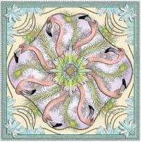 Opakowanie Karnet kwadrat z kopertą DNA Flamingos