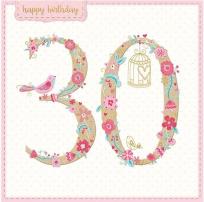 Opakowanie Karnet kwadrat z kopertą Urodziny 30