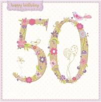 Opakowanie Karnet kwadrat z kopertą Urodziny 50