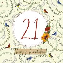 Opakowanie Karnet Swarovski kwadrat Urodziny 21