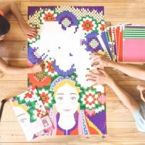 Opakowanie Pikselowe wyklejanki Kwiaty