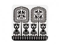 Opakowanie Podkładka korkowa FOLK na ludowo- kurpiowska biała