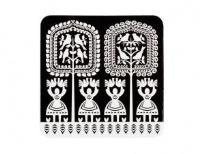 Opakowanie Podkładka korkowa FOLK na ludowo-kurpiowska czarna