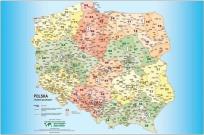 Opakowanie Polska mapa kodów pocztowych. Podkladka na biurko