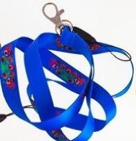 Opakowanie Smycz do kluczy - koguty niebieska 1,5cm FOLKSTAR