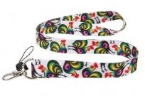 Opakowanie Smycz do kluczy - łowickie koguty 2cm FOLKSTAR