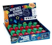 Opakowanie Świąteczny dziurkacz ozdobny 15 mm Kidea display 24 sztuki