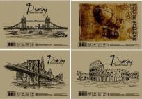 Okładka książki Szkicownik A5 koło 30 arkuszy 90g/m2 brązowy papier