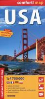 Opakowanie USA comfort! map laminowana mapa samochodowo-turystyczna 1:4 750 000
