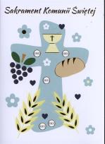 Okładka książki Karnet B6 Komunia krzyż niebieski