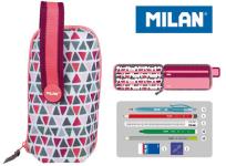 Opakowanie Multipiórnik Milan owalny z 4 piórnikami GEO różowy