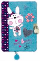 Opakowanie Pamiętnik z kłódką niebieski króliczek