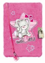 Opakowanie Pamiętnik z kłódką różowy króliczek