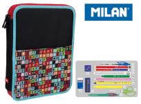 Opakowanie Piórnik MILAN 2-poziomowy duży z wyposażeniem SUPER HEROES WORDS LETTERS