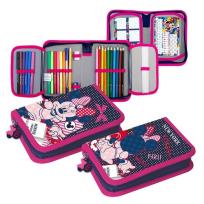 Opakowanie Piórnik Myszka Minnie z wyposażeniem  1 zamek 2 klapy  STK 15-25