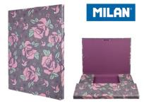 Opakowanie Teczka MILAN A4 gruba z gumką FLOWERS róż