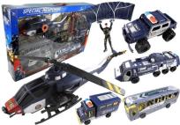 Opakowanie Duży Zestaw Policja Helikopter Jeep Czołg