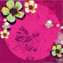 Opakowanie Karnet Swarovski kwadrat Kwiaty fuksja