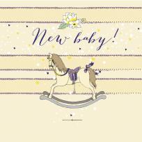 Opakowanie Karnet Swarovski kwadrat Narodziny konik na biegunach