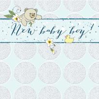 Opakowanie Karnet Swarovski kwadrat Narodziny miś chłopiec