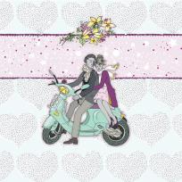 Opakowanie Karnet Swarovski kwadrat Ślub skuter