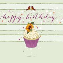 Opakowanie Karnet Swarovski kwadrat Urodziny muffinka