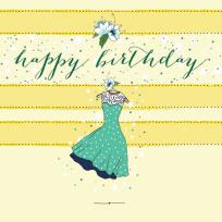 Opakowanie Karnet Swarovski kwadrat Urodziny Sukienka