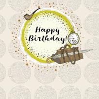 Opakowanie Karnet Swarovski kwadrat Urodziny walizka i parasol