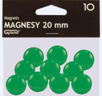 Opakowanie Magnes 20mm zielony 10 sztuk GRAND