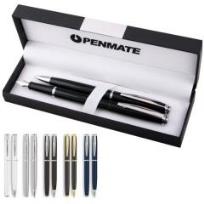 Opakowanie Penmate komplet długopis+pióro wieczne Virtuo czarno-srebrny TT7647