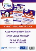 Okładka książki Pewny Start Poznać i zrozumieć uczucia Nasz wewnętrzny świat / Świat uczuć Ani i Kuby / Za co kochają nas zwierzęta