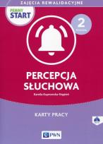 Okładka książki Pewny start Zajęcia rewalidacyjne Poziom 2 Percepcja słuchowa Karty pracy z płytą CD