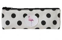 Opakowanie Piórnik saszetka w czarne kropki Flaming