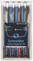 Opakowanie Pióro kulkowe Schneider One Hybrid N 0,5 mm 4 sztuki w etui mix kolorów