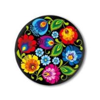 Opakowanie Przypinka mała - łowicka czarna 37 mm FOLKSTAR