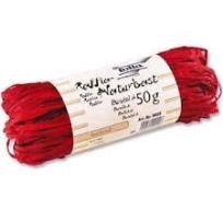 Opakowanie Rafia naturalna 50g czerwona FOLIA PAPER