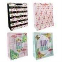 Okładka książki Torby prezentowe 26x32 flamingi op. 12szt