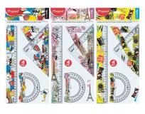 Opakowanie Zestaw 2 ekierki, linijka, kątomierz tatoo MAPED