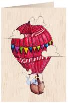 Opakowanie Karnet drewniany C6 + koperta Ślub balon