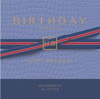 Opakowanie Karnet kwadrat z kopertą Urodziny Blue Leather