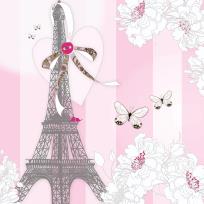 Opakowanie Karnet Swarovski kwadrat CL0525 Wieża Eiffla motyl